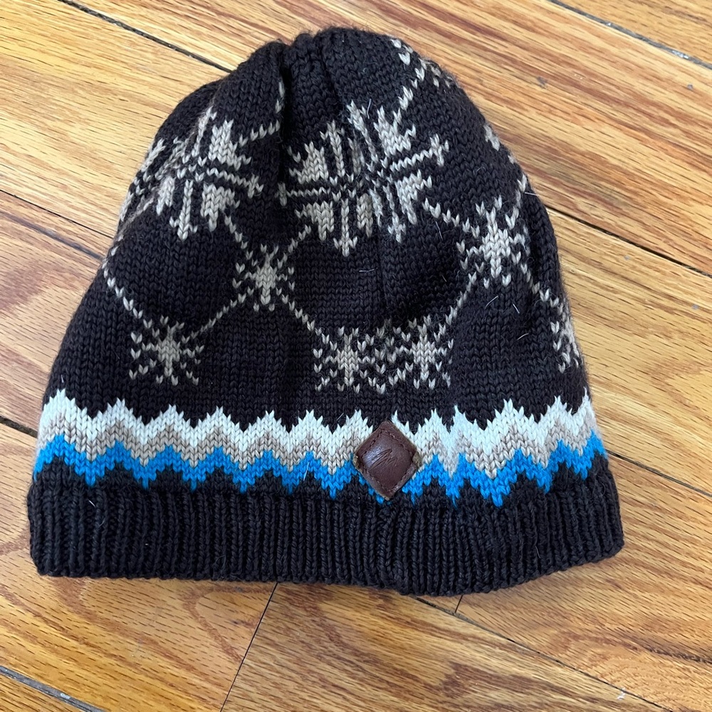 2/$20 - POL Black Beanie with Blue and Cream Accents